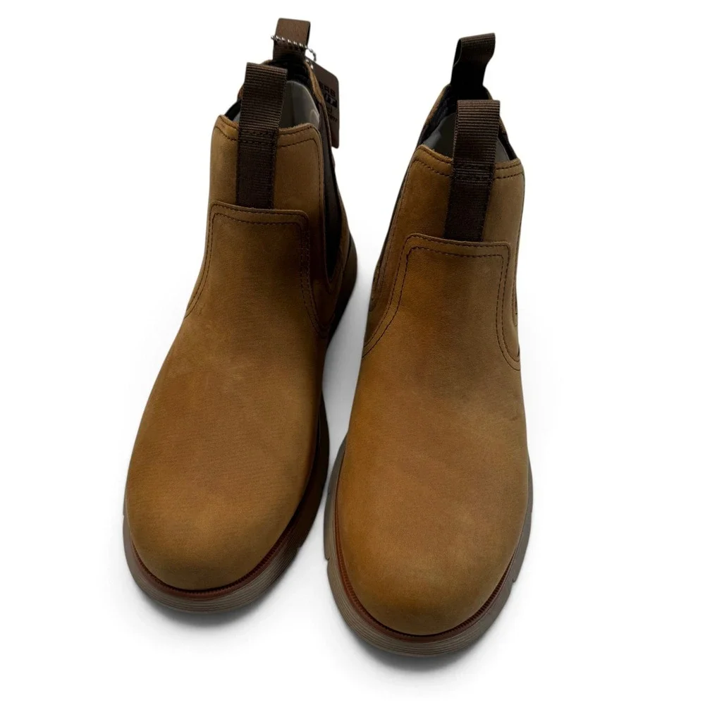Skechers Augustino Paulo Mens 9.5 Chelsea Boots Light Brown Leather New